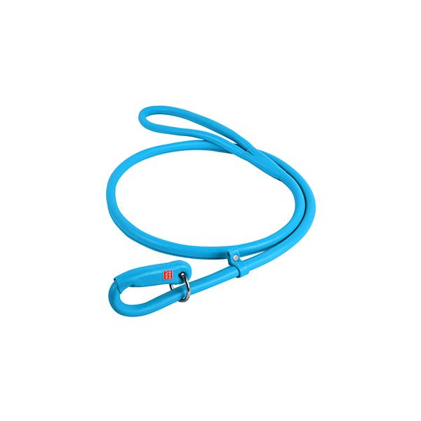 LAISSE CUIR ETRANGLEUR 10mm 135Cm BLEU