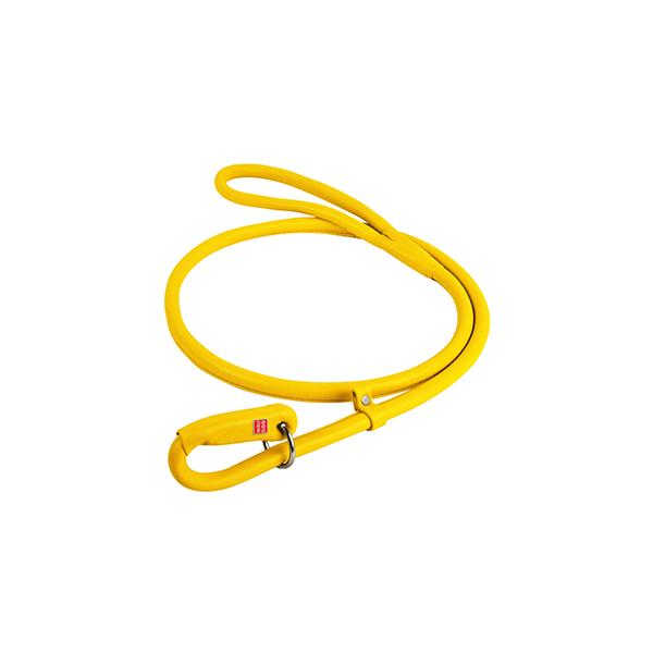 LAISSE CUIR ETRANGLEUR 10mm 135Cm JAUNE