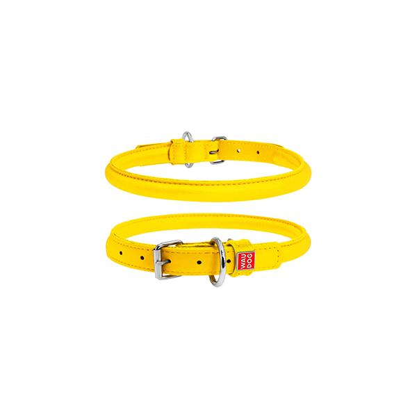 COLLIER ROND GLAMOUR 8mm 25-33Cm JAUNE