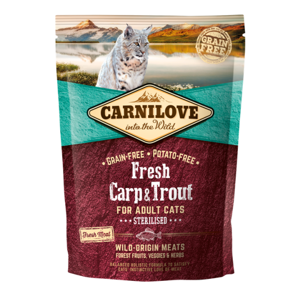 CARNILOVE CHAT CARP TROUT STERILSE 400G