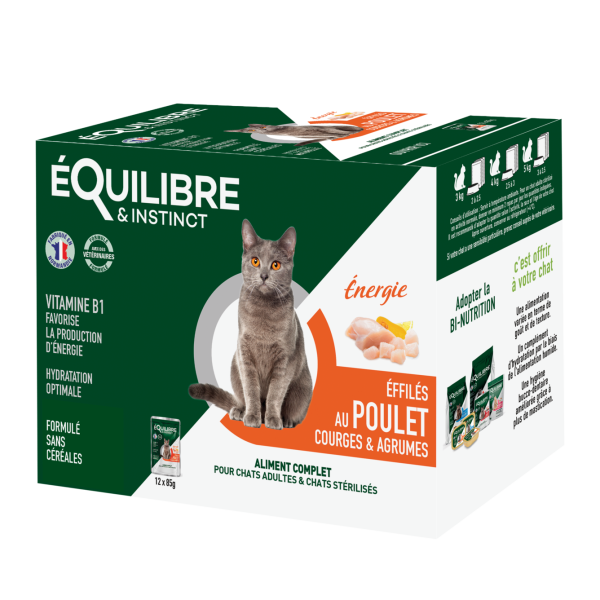 E&I EFFILÉS ÉNERGIE POULET COURGES AGRUMES 12X85G