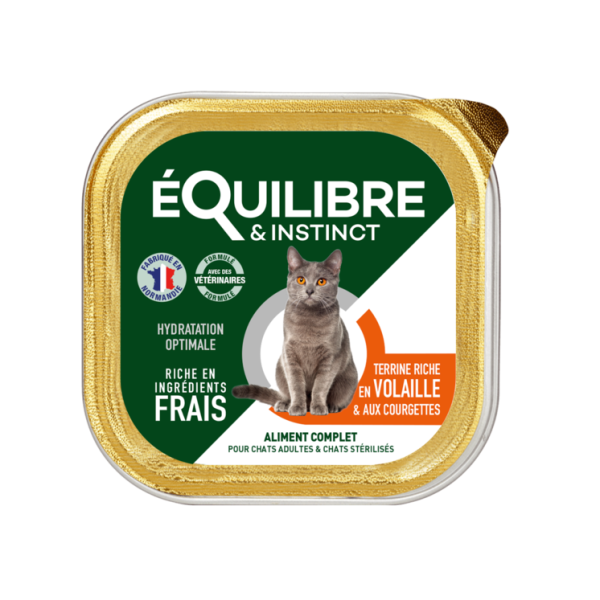 E&I BARQ VOLAILLE-COURGETTES CHAT STERIL BQ 85GR