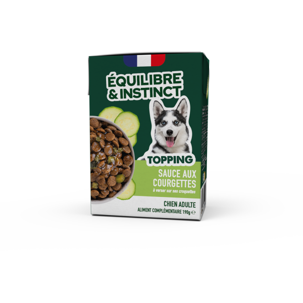 E&I TOPPING CHIEN  AUX COURGETTES 190G