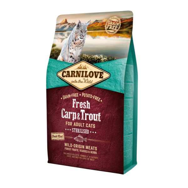 CARNILOVE CHAT CARP TROUT STERILSE 2 KG