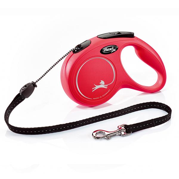 LAISSE FLEXI NEW CLASSIC CORD XS 3m ROUGE