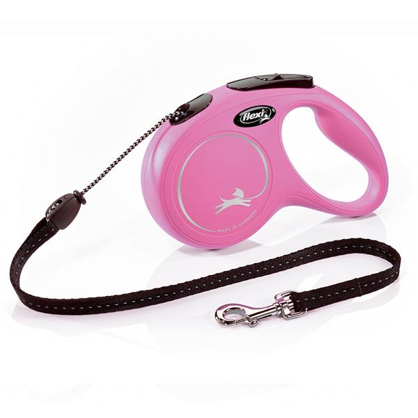 LAISSE FLEXI NEW CLASSIC CORD XS 3m ROSE