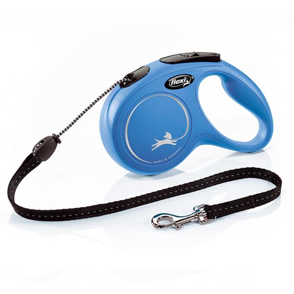 LAISSE FLEXI NEW CLASSIC CORD S 5m BLEU