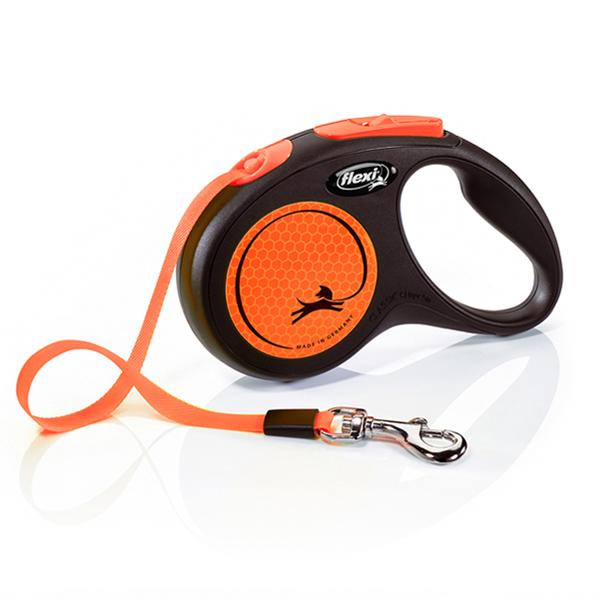 LAISSE FLEXI NEW NEON TAPE M 5m ORANGE