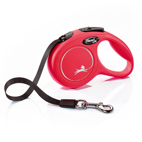 LAISSE FLEXI NEW CLASSIC TAPE L 5m ROUGE 