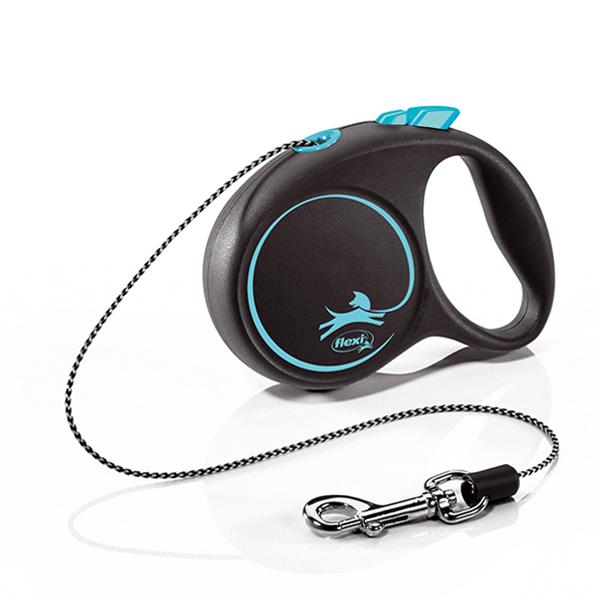 LAISSE FLEXI BLACK DESIGN CORD S 5m BLEU 