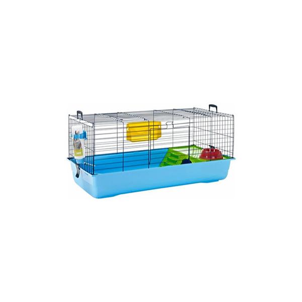 CAGE LAPIN NERO 3 100*50*45 BLEU