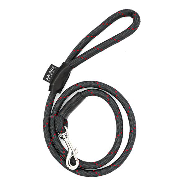 LAISSE CORDE 8 mm NOIR ROUGE 