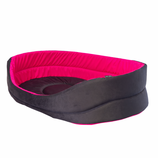 CORBEILLE OVALE T65 NOIR-ROSE