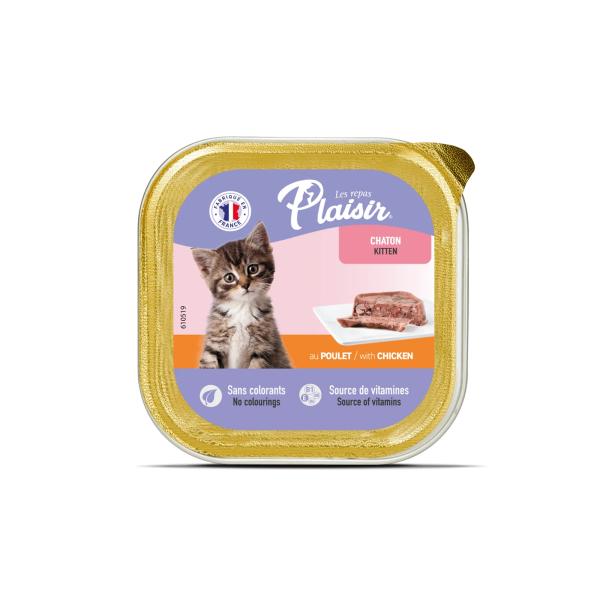 BARQUETTE PLAISIR KITTEN POULET/LAIT 100