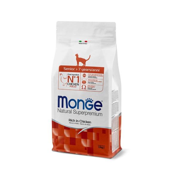MONGE CAT Senior Poulet 1,5Kg