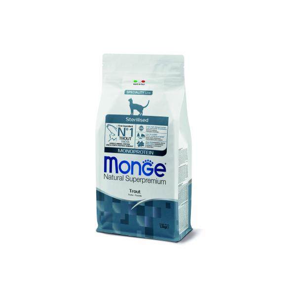 MONGE CAT MONO Sterilised Trout 1,5 KG