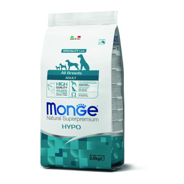 MONGE DOG ADULT HYPOALLERGÉNIQUE  SAUMON/THON 2,5KG