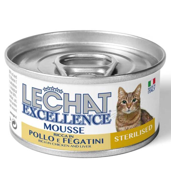 LECHAT EXC.MOUSSE STER CHICKEN/LIVER 85G