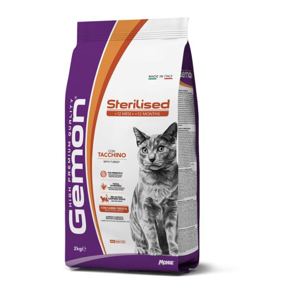 GEMON CAT STER. TURKEY 2KG