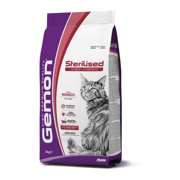 GEMON CAT STERILISED BEEF 2kG