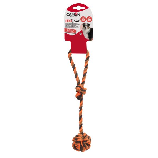 DOG TOY CAMON BOULE DE COTON AVEC POIGNEE - 30 CM