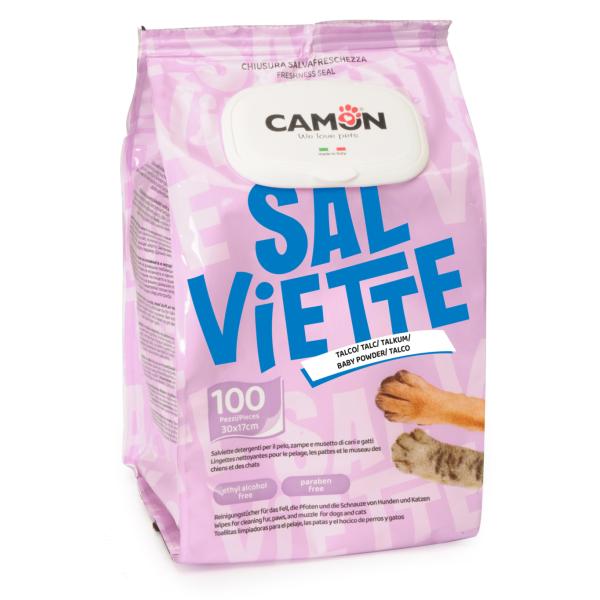 LINGETTES NETTOYANTES CAMON  TALC 100 PCS