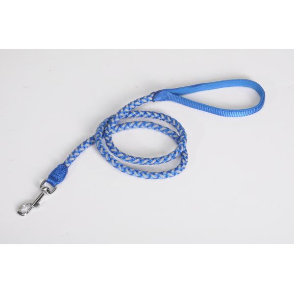LAISSE CORDE TRESSEE CAMON « REFLEX » 10X1200MM BLEU/GRIS