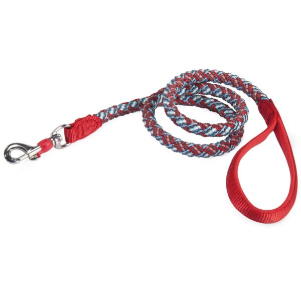 LAISSE CORDE REFLEC. CAMON ROUGE/BLEU CLAIR 15X1100 MM