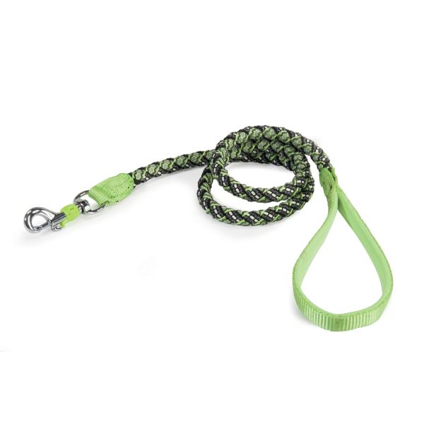 LAISSE CORDE REFLEC. CAMON VERT/NOIR 15X1100 MM