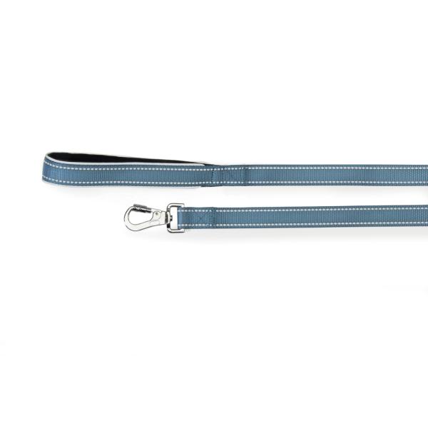 LAISSE REFLECTIVE CAMON AVEC POIGNEE NEO BLEU  15X1200MM