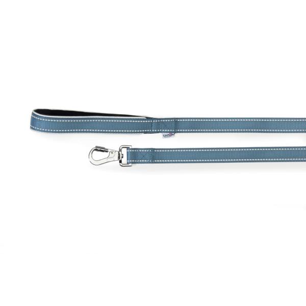 LAISSE REFLECTIVE CAMON AVEC POIGNEE NEO BLEU 20X1200MM