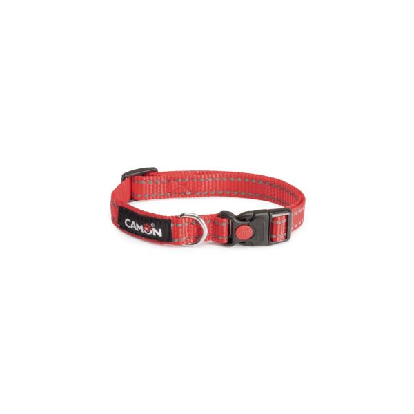 COLLIER CHIEN CAMON REFLEXE  15MM X 26/40CM - ROUGE