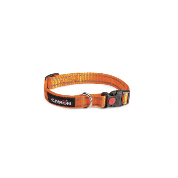 COLLIER CHIEN CAMON REFLEXE  15MM X 26/40CM - ORANGE