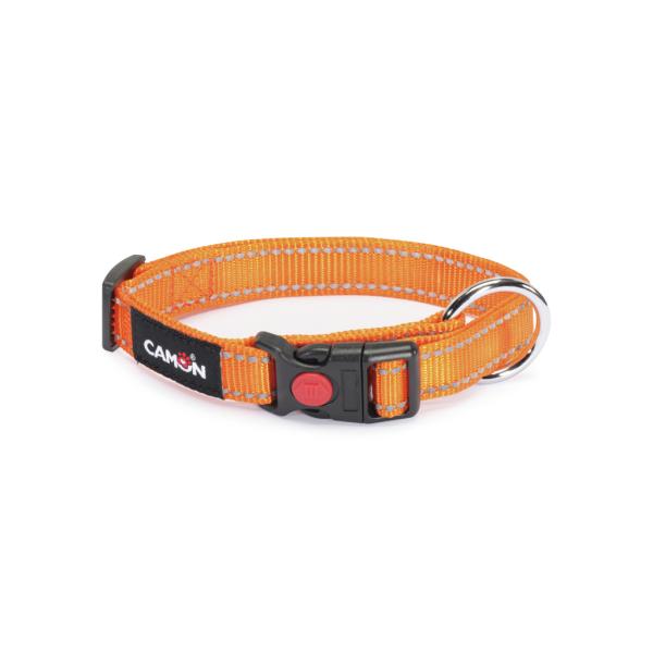 COLLIER CHIEN CAMON REFLEXE  20MM X 33/53 CM - ORANGE