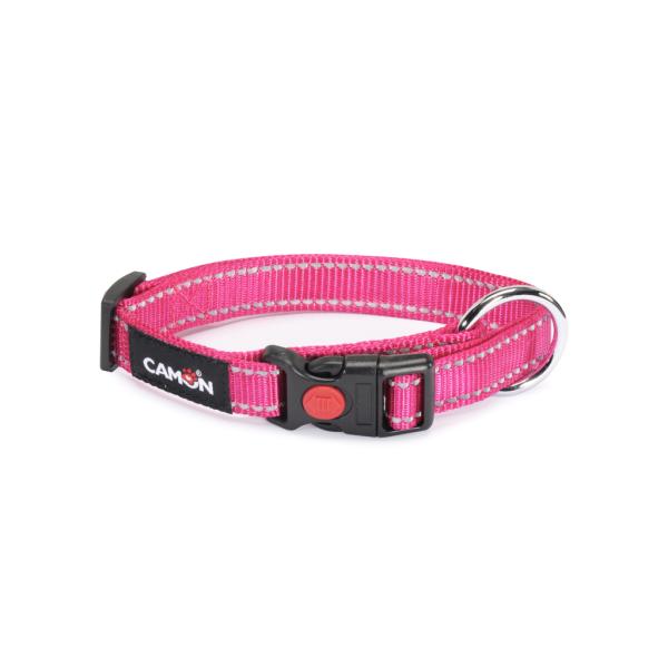 COLLIER CHIEN CAMON REFLEXE  25MM X 42/68CM - FUCHSIA