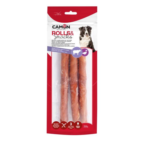 ROULEAUX EN CUIR BRUT AVEC CANARD -28CM -250G -3 PCS