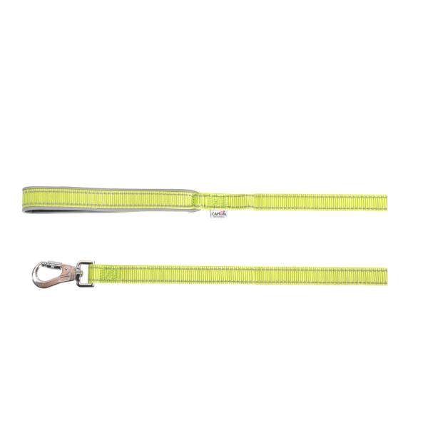 LAISSE REFLECTIVE CAMON AVEC POIGNEE NEO LIME 25X1200MM