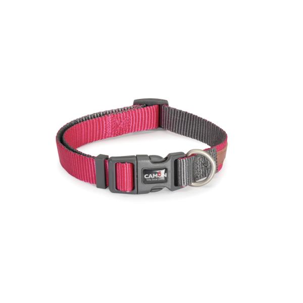 COLLIER NYLON CAMON PREM BIC ROSE/GRIS 20X360~480MM