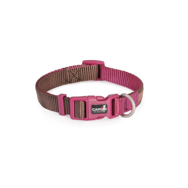 COLLIER NYLON CAMON PREM BIC MARRON/FUCHSIA 25X480~660MM