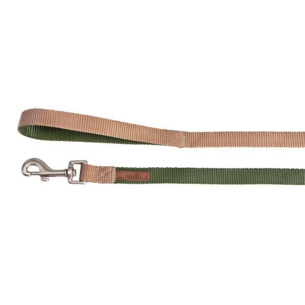 LAISSE NYLON CAMON PREM BIC VERT/ECRU 15X1200MM