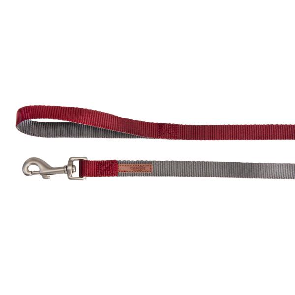 LAISSE NYLON CAMON PREM BIC GRIS/ROUGE 15X1200MM