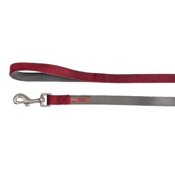 LAISSE NYLON CAMON PREM BIC GRIS/ROUGE 20X1200MM