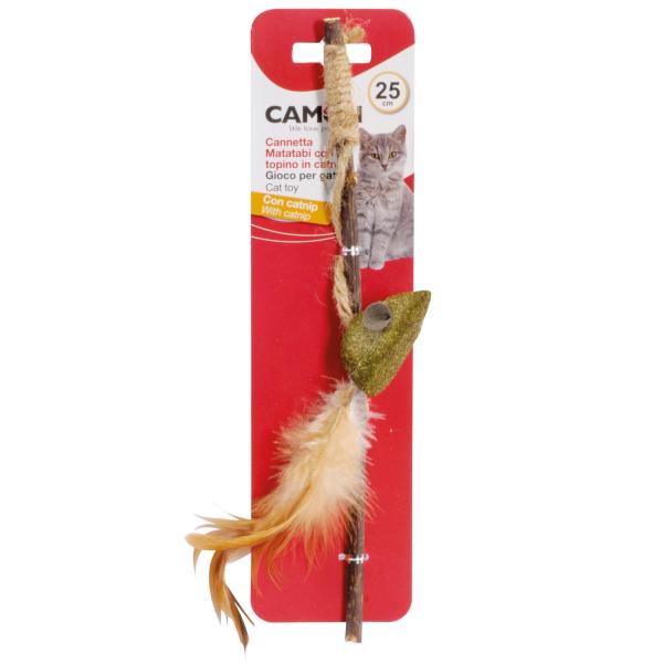 CANNE A PECHE POUR CHAT MATATABI CAMON AVEC CATNIP 25CM