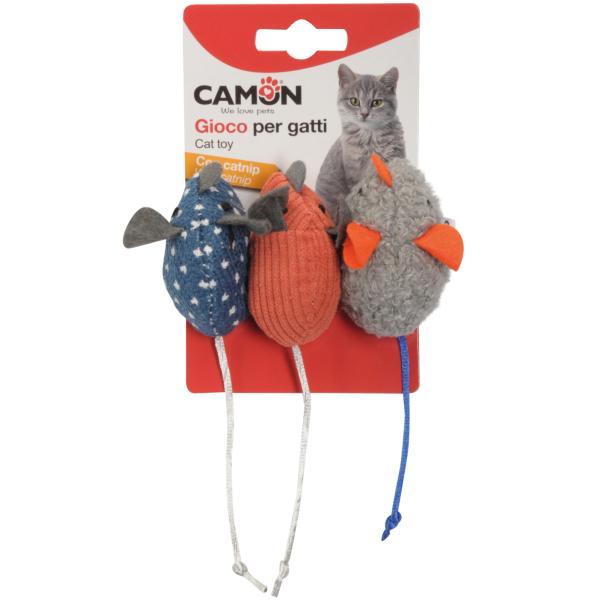 JOUET POUR CHAT CAMON SOURIS AVEC CATNIP (3 PCS)