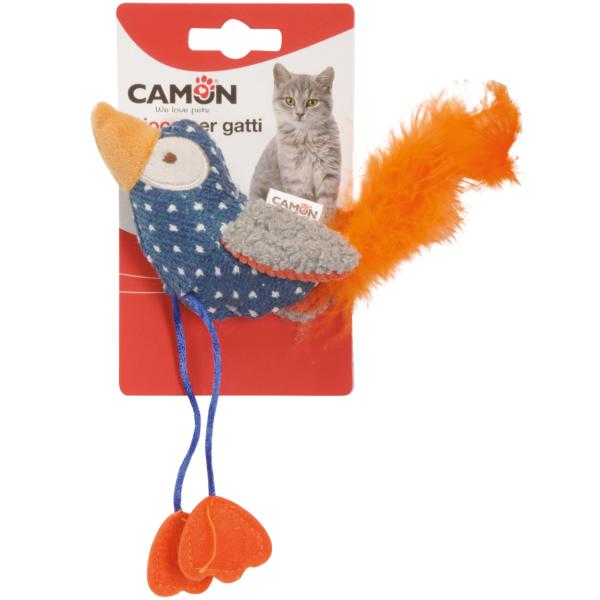 JOUET POUR CHAT CAMON OISEAU A PLUMES AVEC CATNIP