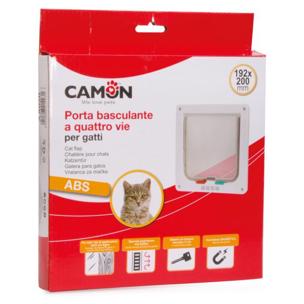 PORTE POUR CHAT BLANCHE - 19,2 x 20 cm / S