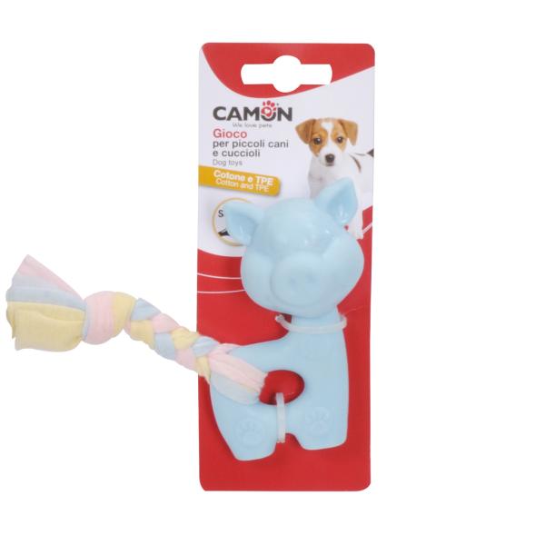 JOUET POUR CHIOT CAMON EN TPE  AVEC COTON 10CM MIXED