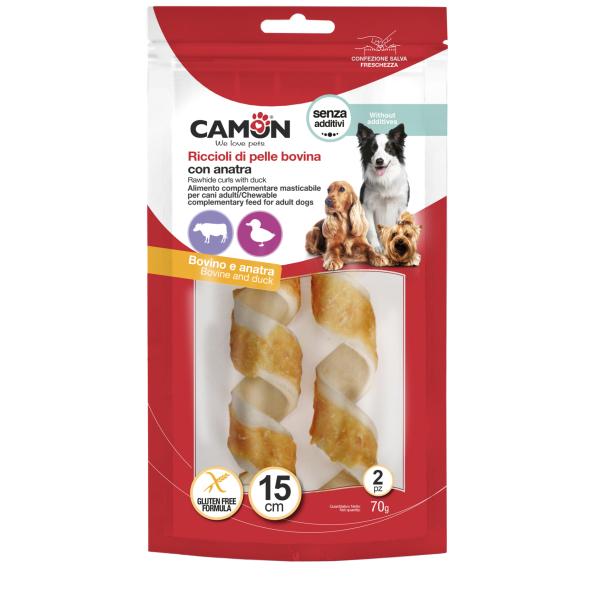 ROULEAUX EN CUIR BRUT AVEC CANARD -15CM -70G -2 PCS
