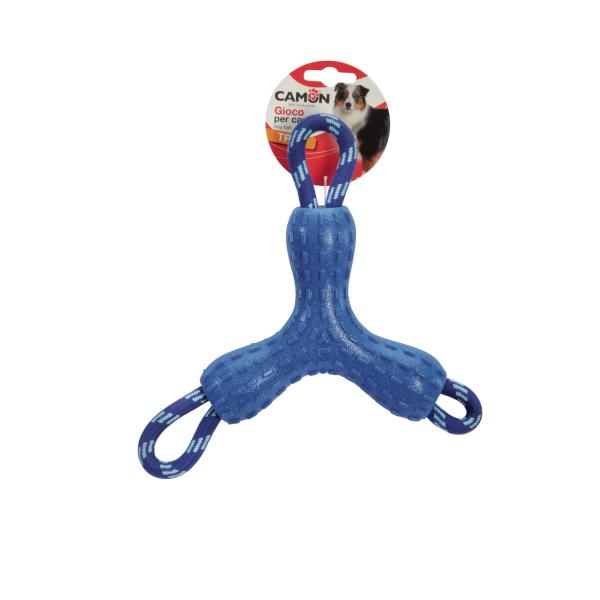 JOUET POUR CHIEN CAMON TPR AVEC CORDE 22CM MIXED