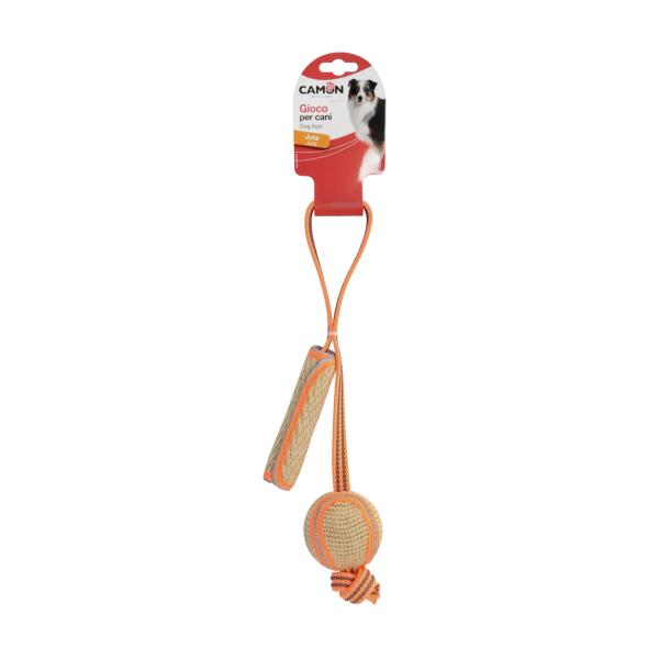 BALLE DE DRESSAGE CAMON EN JUTE AVEC POIGNEE EN CAOUTCHOUC 65X7CM